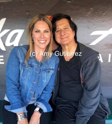 Aug. 26, 2019 Steve with Amy Gutierrez a SF Giants in-game reporter on NBC Sports Bay Area